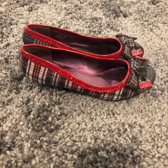 Womens Diba Red and Grey Plaid Wedges - Picture 4 of 4